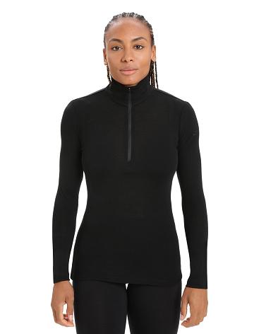 Base Layers Icebreaker Merino 175 Everyday Long Sleeve Half Zip Thermal Top Femme Noir | FR 1863FDNM